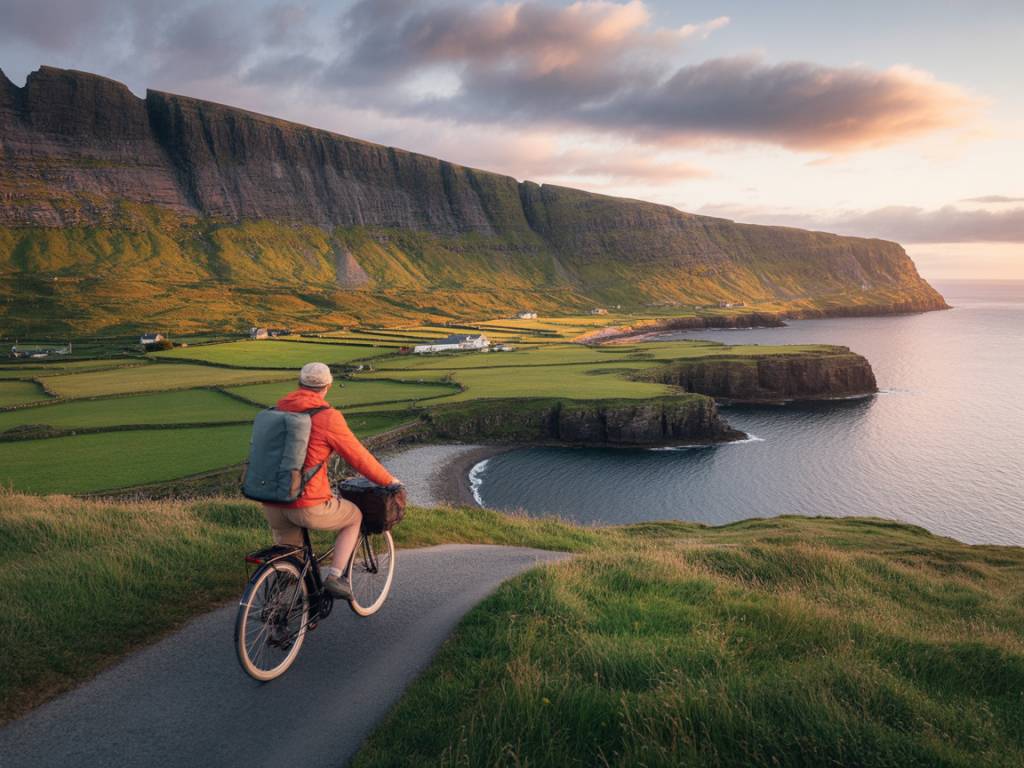 Voyage à vélo en Irlande : entre falaises vertigineuses, campagnes verdoyantes et villages côtiers animés